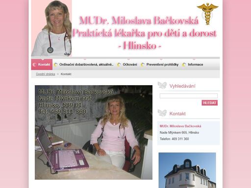 mudr. miloslava bačkovská, praktický lékař pro děti a dorost, dětský lékař hlinsko, peidatr hlinsko, dětská doktorka hlinsko,