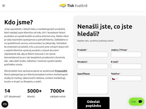 jsme specialisté v oblasti tisku a marketingových produktů, kteří nabízejí svým klientům od roku 2011 komplexní řešení produkce ve vysoké kvalitě za velice příznivé ceny.
