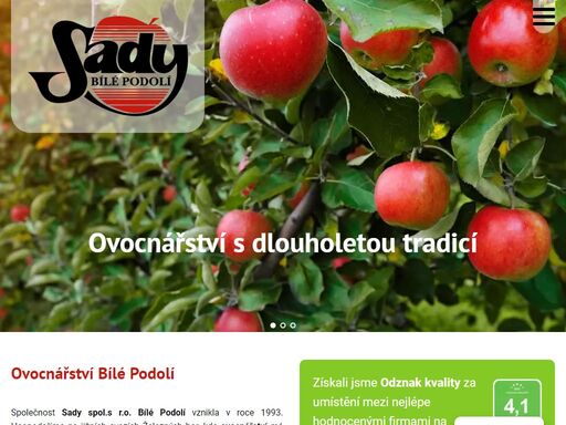 hospodaříme na jižních svazích železných hor, kde ovocnářství má letitou tradici. pěstujeme konzumní ovoce v kvalitě odpovídající požadavkům dětské výživy. pod obchodní značkou cz fruit dodáváme ovoce do obchodní sítě, včetně obchodních řetězců.