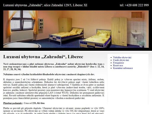 luxusní ubytovna v liberci