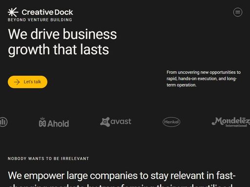 we drive business growth that lasts. empowering large companies to stay relevant in fast-changing markets.