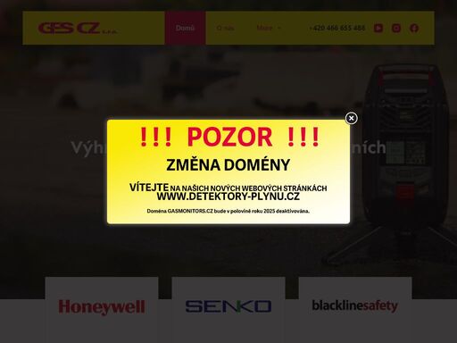 výhradní distributor profesionálních přenosných detektorů plynů honeywell, senko a blacklinesafety.