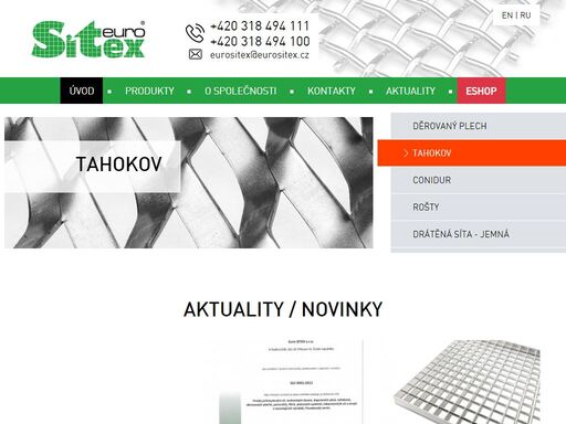 euro sitex, s.r.o. - přední český výrobce a prodejce průmyslových sít, technických tkanin, perforovaných materiálů, laboratorních sít a strojů a dopravních pásů s mnohaletou tradicí