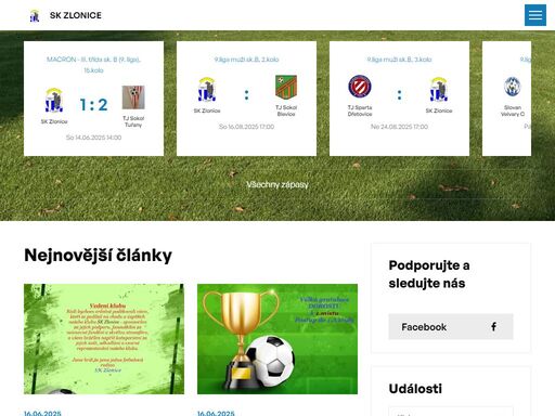 oficiální stránky fotbalového klubu