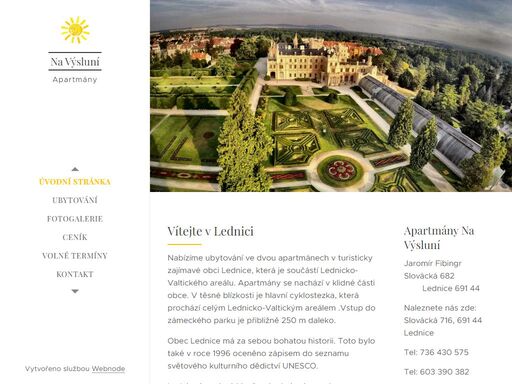 nabízíme ubytování ve dvou apartmánech v turisticky zajímavé obci lednice, která je součástí lednicko-valtického areálu. apartmány se nachází v klidné části obce. v těsné blízkosti je hlavní cyklostezka, která prochází celým lednicko-valtickým areálem .vstup do zámeckého parku je přibližně 250 m daleko.