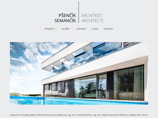 ukázka práce ve zlíně – architekti pšenčík semančík vedoucími architekty ateliéru pšenčík semančík architekti jsou ing. arch. ondřej pšenčík a ing. arch. róbert semančík. sídlíme ve městech zlín a brno, působíme však v rámci celé české republiky. zabýváme se návrhy rodinných domů, bytových domů, interiérů, urbanismem či jakýmkoliv dalším projektem, který pro nás představuje zajímavou
