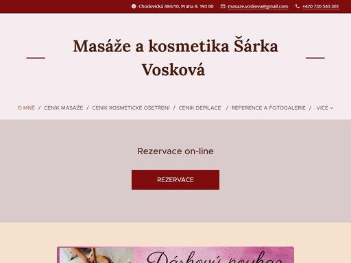 masáže bolest zad, relaxační kosmetická péče a depilace cukrovou pastou