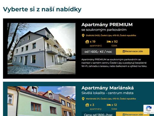 ubytování v apartmánech česká lípě a okolí