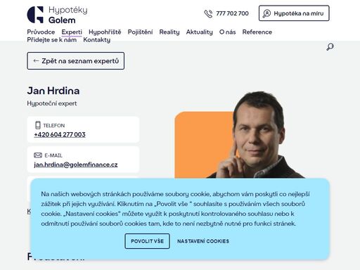 potřebujete pomoc s financováním nového bydlení? kontaktujte hypotečního experta jan hrdina, tel. +420 604 277 003, který vám pomůže nejen s hypotékou.