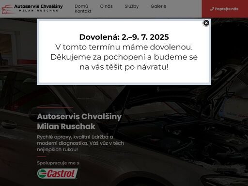 komplexní služby pro opravu benzínových a dieselových motorů osobních a dodávkových vozů, pneuservis a prodej autodílů. autoservis chvalšiny
