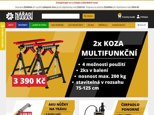 vyberte si kvalitní nářadí za nejlepší ceny. tisíce produktů držíme ve vlastních skladových zásobách a jsme tak připraveni vaši objednávku obratem vyřídit. již více než 25 let se věnujeme prodeji nářadí mnoha značek jako například festa, yato, irwin, vorel, toya a další.