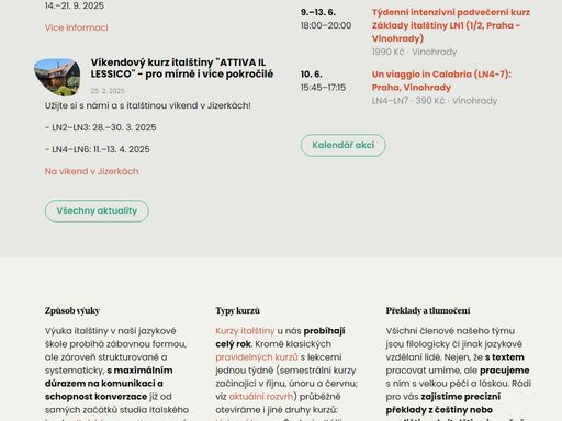 lingua nostra je jazyková škola, která se specializuje na výuku italského jazyka. pořádáme pravidelné, týdenní, víkendové i jednodenní kurzy italštiny.