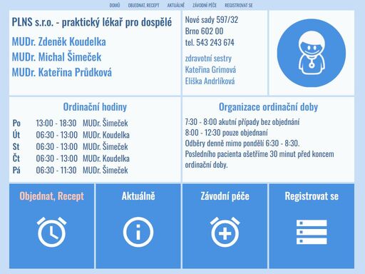mudr. michal šimeček, praktický lékař pro dospělé nové sady. moderní přístup k pacientovi, důraz na prevenci,  objednat se