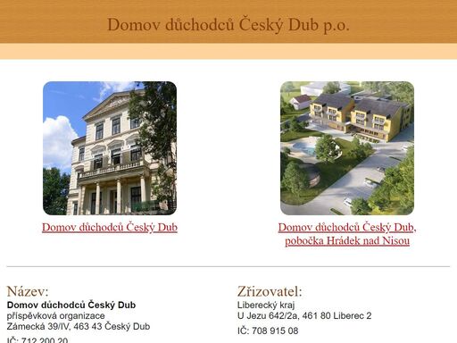 domov důchodců český dub