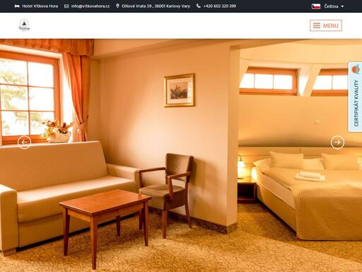 hotel vítkova hora se může pochlubit svou unikátní polohou uprostřed lesů a malebné přírody chráněné krajinné oblasti slavkovský les.
