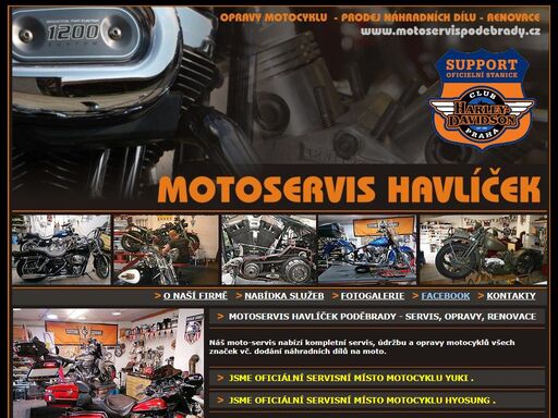 motoservis havlíček poděbrady - servis, oprava, renovace - motocyklů a skútrů, servisní místo yuki a hyosung. nabízí: výměny olejů, brzdové kapaliny, brzdových destiček, kotoučů, svíček, pneuservis, seřízení podtlaků, ventilových vůlí, montáž doplňků, zprostředkování stk. nymburk, kolín.