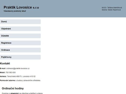 mudr. taťána mahdíková, všeobecný praktický lékař v lovosicích. stále registrujeme nové pacienty z ústeckého kraje!