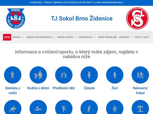 informace o cvičení/sportu, o který máte zájem, najdete v nabídce níže. stačí pouze rozkliknout konkrétní ikonku. zprávy cvičební rok 2022/2023 začíná: popis činnosti a podrobné informace najdete při rozkliknutí ikonek výše. základní informace o náborech do jednotlivých oddílů zde: oddíl teamgym (gymnastika v pohybu) - nábor nových dívek -