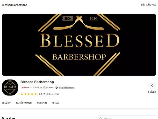 rezervujte online u blessed barbershop na adrese 5. května 26, liberec s 4.87 hvězdičkami.
