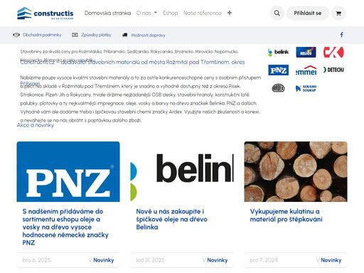 dodáváme stavební řezivo, osb desky, barvy na dřevo a další stavebních materiály v rožmitálu pod třemšínem. spojujeme dlouholeté zkušenosti s obchodem ve stavebnictví, rozsáhlou praxi při realizaci rekonstrukcí i novostaveb a neotřelý pohled na širokou problematiku rozličných konstrukcí.