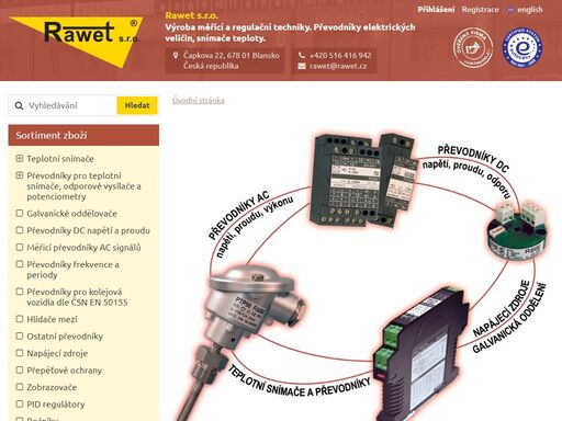 výroba měřicí a regulační techniky. převodníky elektrických veličin, snímače teploty.