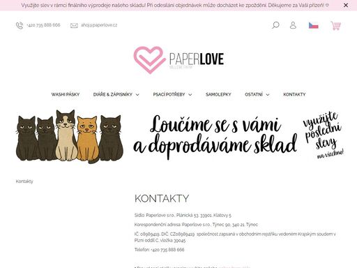 kontakty na paperlove. nakupujte v našem online papírnictví. doprava zdarma nad 1500,- kč. rychlé doručení zboží?
