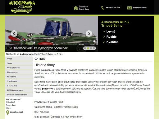 autoservis kubík - autoopravy, ekolikvidace trhové sviny