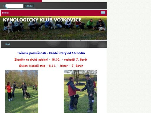naše organizace se zabývá výcvikem psů -sportovní kynologie.