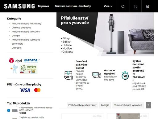 vítejte v obchodě nahradni-dily-samsung.cz. v našem obchodě najdete příslušenství pro samsung spotřebiče.