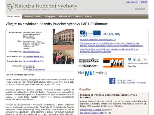katedra hudební výchovy, pedagogická fakulta univerzity palackého v olomouci