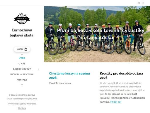 první bajková škola terénní cyklistiky na tanvaldsku.