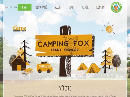 camping fox nabízí výhodné ubytování nejen pro rodiny s dětmi cca 5 km od centra č.krumlova směr lipno. nabízíme chatky s vlastním sociálním zařízením, místa pro stany, karavany a obytné vozy. ideální výchozí místo pro dovolenou na jihu čech. vaše dovolená s dětmi začíná u nás.