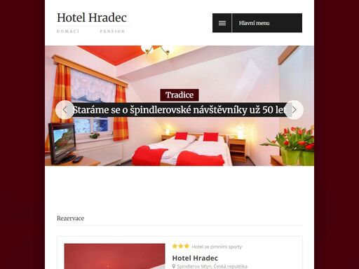 prožijte vaši dovolenou v krkonoších ve špindlerově mlýně. ubytujte se v hotelu hradec s možností lyžování, wellness a výletů. kvalitní parkování v centru.