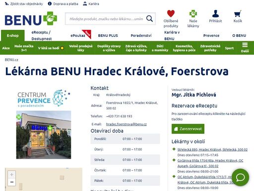 ?lékárna je bohatě zásobena potravinovými doplňky, kvalitní kosmetikou a zdravotním materiálem zaměřeným na ortopedické a inkontinenční pomůcky.?