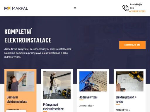 kompletní elektroinstalace 

jsme firma zabývající se silnoproudými elektroinstalacemi.
nabízíme domovní a průmyslové elektroinstalace a také jádrové vrtání.  kontaktujte nás    

domovní elektroinstalace 

zobrazit více +  

průmyslové elektroinstalace 

zobrazit více +  

jádrové vrtání 

zobrazit více +  

elektro projekt + revize 

zobrazit více +    

mapa 

mapa montáží