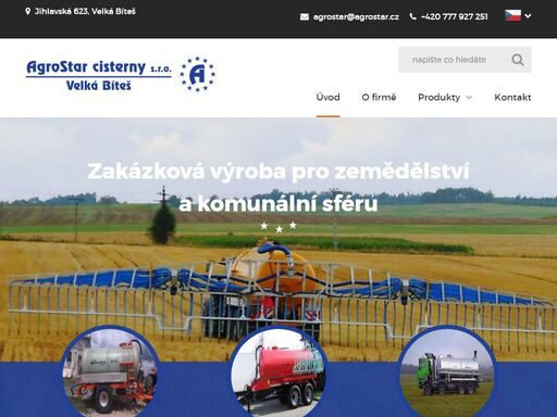 soustředíme se na výrobu a servis zemědělské techniky. firma agrostar cisterny s.r.o. nabízí kvalitní fekální, kejdovou a cisternovou techniku a příslušenství tradiční české zakázkové výroby. kontaktujte nás.