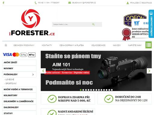 příslušenství pro lov a sportovní střelbu. 
