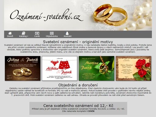 výroba svatebních oznámení, netradiční a originální motivy. u svatebního oznámeni, pozvánek aj. je možnost vlastních změn a barevných úprav.