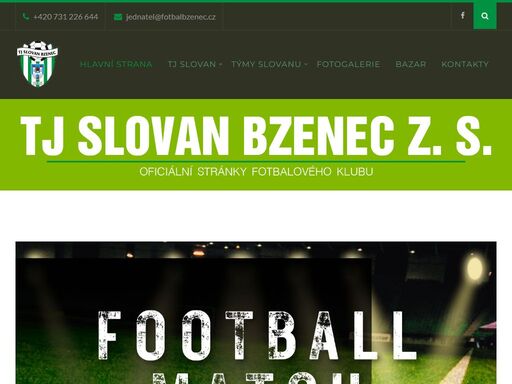 tj slovan bzenec z. s. * historie klubu * týmy slovanu * proběhlé i plánované zápasy * fotbalové výsledky klubu. sportovní klub ve bzenci vznikl roku 1920, kdy vojenští příslušníci zdravotního skladu a telegrafního útvaru poprvé oblékli trenýrky, košili s hvězdou na prsou a honili kulatý míč na doubravě.