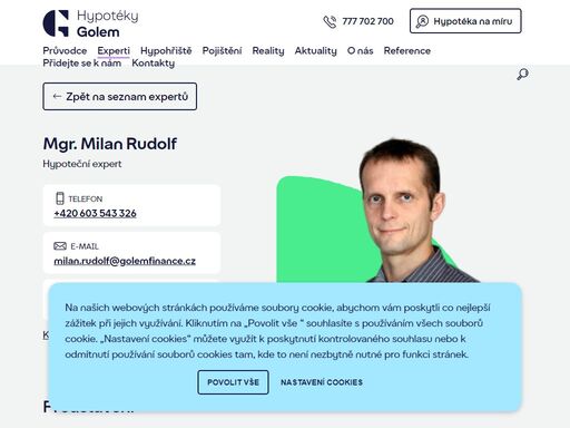 potřebujete pomoc s financováním nového bydlení? kontaktujte hypotečního experta milan rudolf, tel. +420 603 543 326, který vám pomůže nejen s hypotékou.