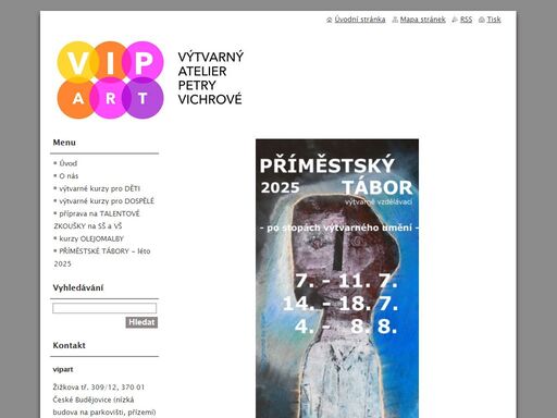 výtvarný ateliér pro širokou veřejnost, výtvarný kurzy pro děti a dospělé