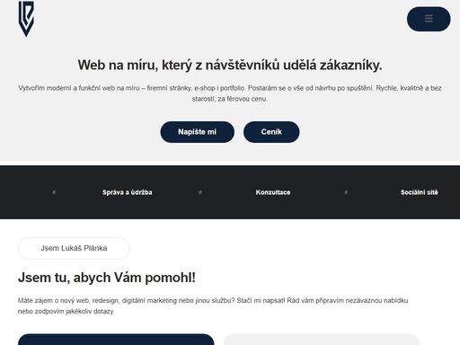 moderní weby na míru, efektivní digitální marketing a správa sociálních sítí. pomohu vám vyrůst online – kvalitně, rychle a za férovou cenu.