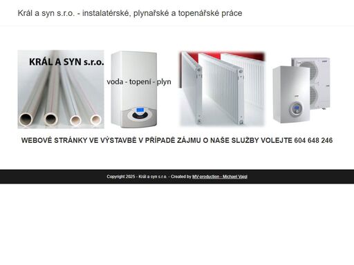 kr?l a syn s.r.o. ? instalat?rsk?, plyna?sk? a topen??sk? pr?ce