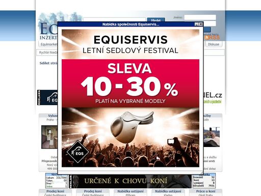 koňská inzerce na equimarketu s inzercí v sekcích prodej koní, ustájení koní, jezdecké potřeby, jízda na koni, práce u koní, plemenní hřebci, reality vhodné k chovu koní, kalendář akcí a služby