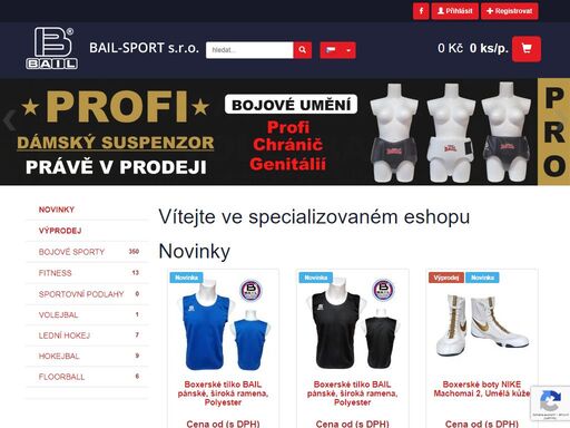 firma bail-sport nabízí široký sortiment sportovních chráničů a doplňků pro bojové sporty, hokej a hokejbal.