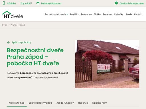 naše dvě pražské pobočky (ht dveře praha a ht dveře praha-západ) dodávají bezpečnostní, protipožární a protihlukové dveře do bytů a rodinných domů v praze a do obcí vzdálených do 50 kilometrů.