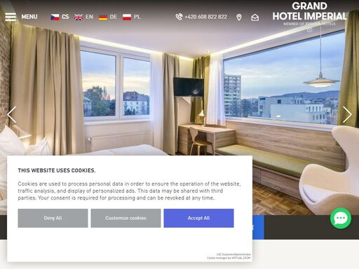 pytloun grand hotel imperial**** nabízí čtyřhězdičkové ubytování v centru liberce. užijte si pobyt v hotelu a nechte se unést jedinečným designem.