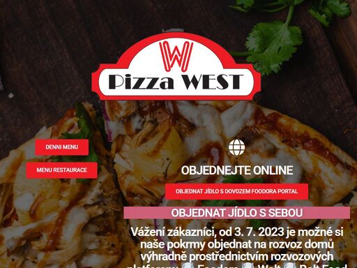 pizza, kuřecí křidélka, burgery, saláty, steaky, pasta, tex-mex praha 4, nusle. rozvoz jídla po praze www.pizzawest.cz denni menu, pizza west