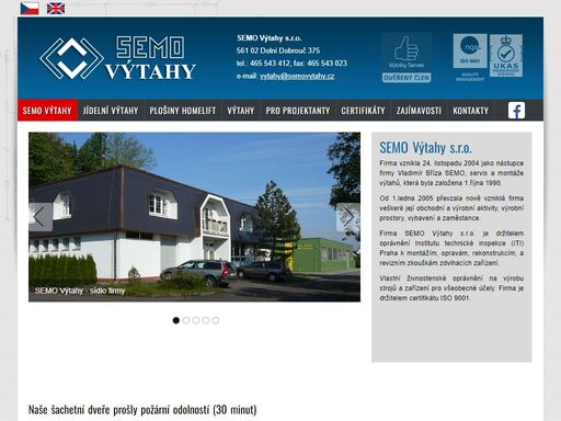 firma semo výtahy s.r.o. vyrábí, servisuje a prodává výtahové stroje různých kategorií: jídelní výtahy, plošiny homelift, osobní výtahy, nákladní výtahy, výtahy do nízkopodlažních domů, automatické kabinové dveře rolo.