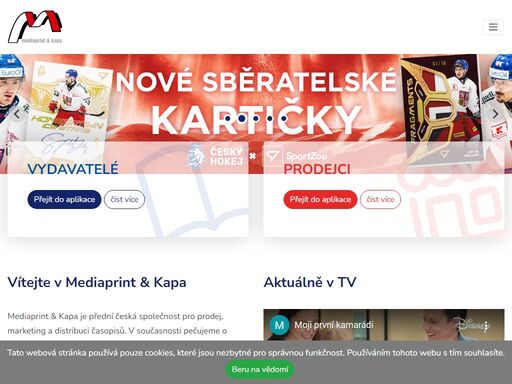 mediaprint & kapa je přední česká společnost pro prodej, marketing a distribuci časopisů. v současnosti pečujeme o 1005 časopisů a magazínů, 140 vydavatelů.
